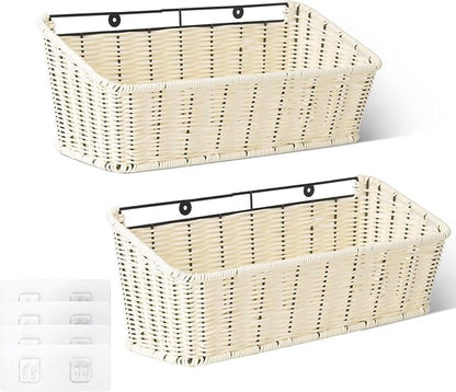 GRANNY SAYS Wicker Hanging Basket, 2 Pack Storage Baskets