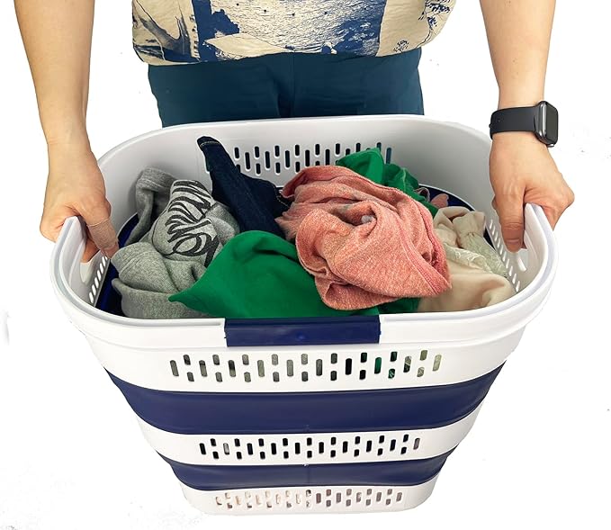 SAMMART 38L Collapsible Plastic Laundry Basket