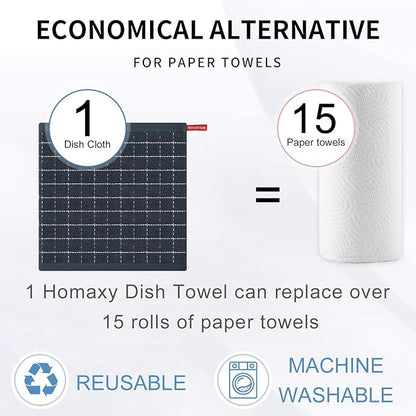 Homaxy 100% Cotton Terry Kitchen Dish Cloths, Ultra Soft and Absorbent Dish