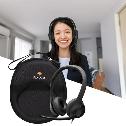 Aproca Case Compatible with Logitech H390 / H391 / Zone 301 / Zone 300 Wired Headset, Protable Storage Bag for Accessories (Case Only)