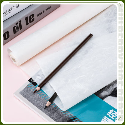 Geyee 2 Rolls 10.43 x 287.4 Inch of Mulberry Paper Traditional Handmade Rice Paper Decoupage Papers Roll Natural Decoupage Tissue Origami Roll for Crafts Gifts Windows