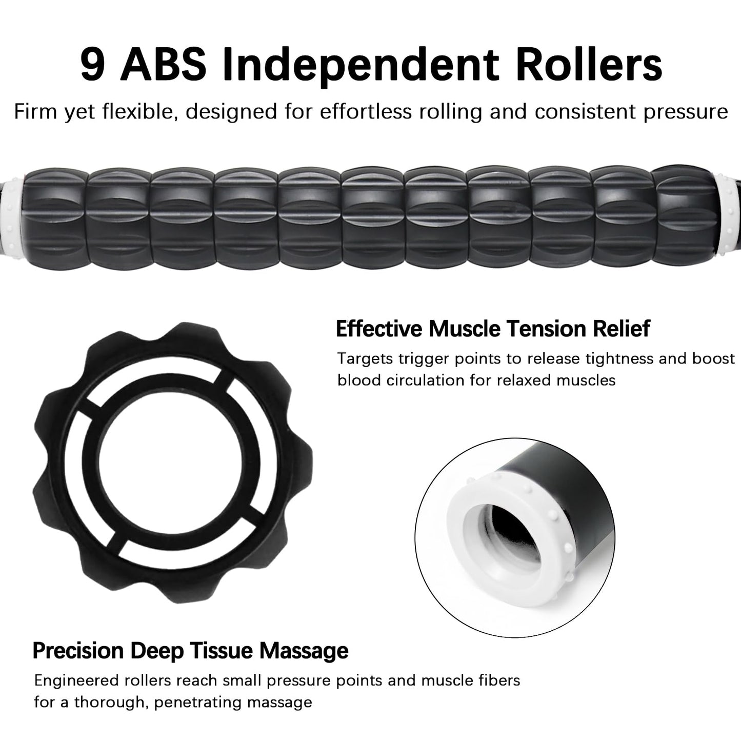 Muscle Roller, Massage Roller Stick for Athletes, Help Reducing Muscle Soreness Cramping Tightness Leg Arms Back Calves Muscle Massager