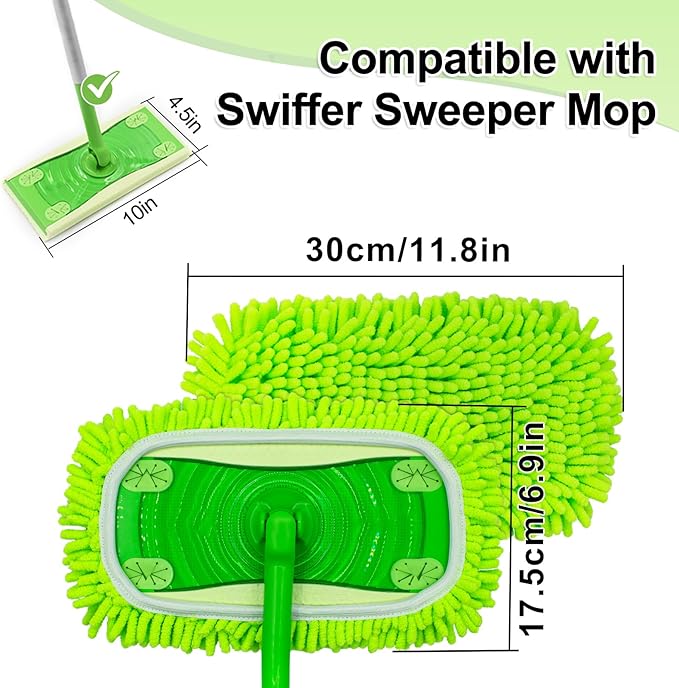 Reusable Mop Pads for Swiffer, Wet Dry Sweeping Mop Pad for Swiffer Sweeper Mop