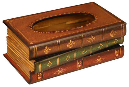 Tosnail Elegant Wooden Antique Book Tissue Holder Dispenser/Novelty Napkin Holder, 10.75 x 6.5 x 4 Inches