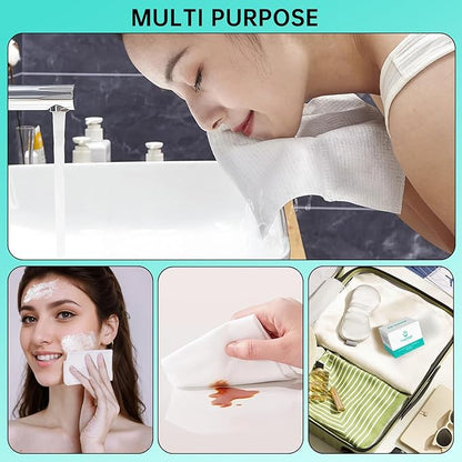 ONLYCARE Disposable Face Towel, Biodegradable Face Towels, Makeup Remover Dry