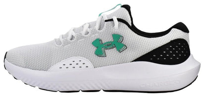 Under Armour Men's Charged Rogue 4 Sneaker, White/Black/Green Mode, 11.5