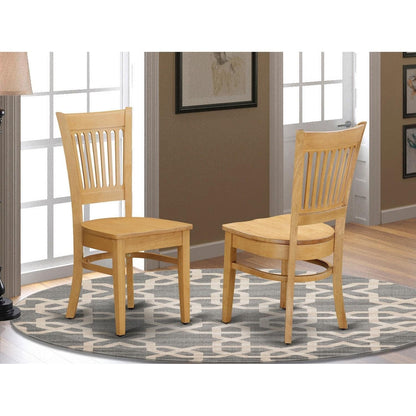 East West Furniture VAC-OAK-W Vancouver Kitchen Dining Chairs - Slat Back Wooden Seat Chairs, Set of 2, Oak