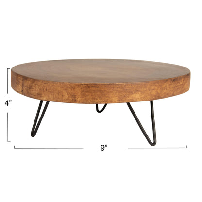 Creative Co-Op Decorative Paulownia Wood Pedestal, Dark Brown (Pack of 2)