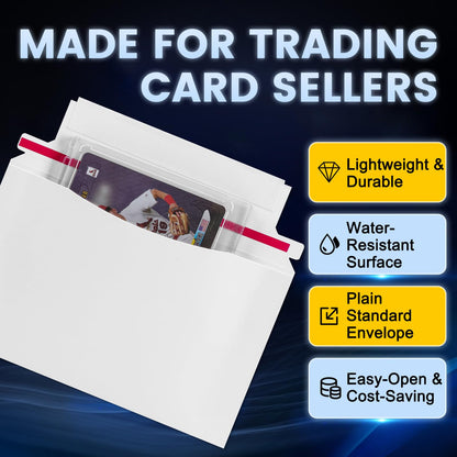 180 Pack Mailer Trading Card Envelopes，7" x 4.35" Trading Card Mailers for Shipping, Perfect Sized Shipping Envelope for Mailing Semi-Rigid and Toploaders, Protector Supplies.