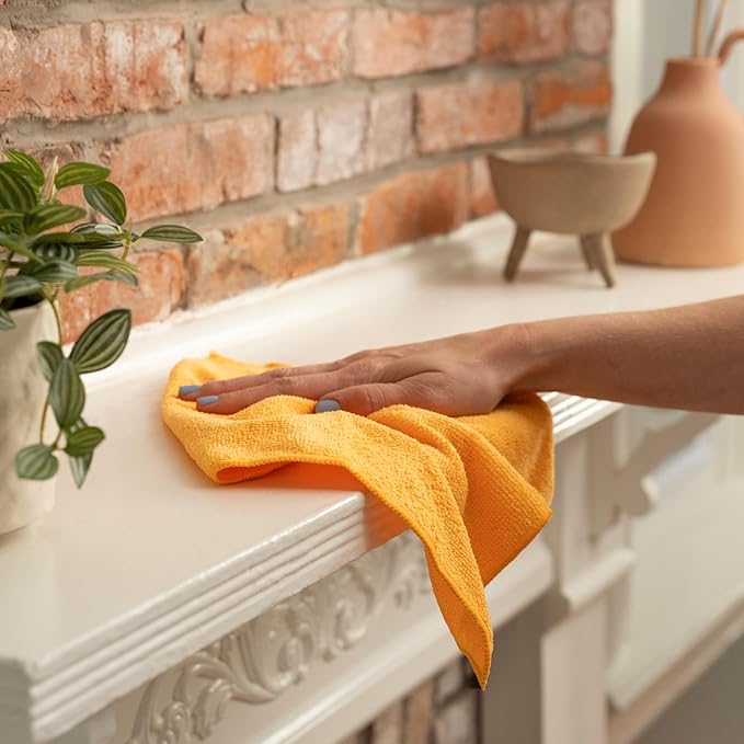 S&T INC. 12 Pack Microfiber Cleaning Cloth, Bulk Towels
