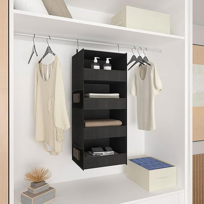 4-Shelf Hanging Closet Organizer and Storage Foldable Hanging Closet Shelves