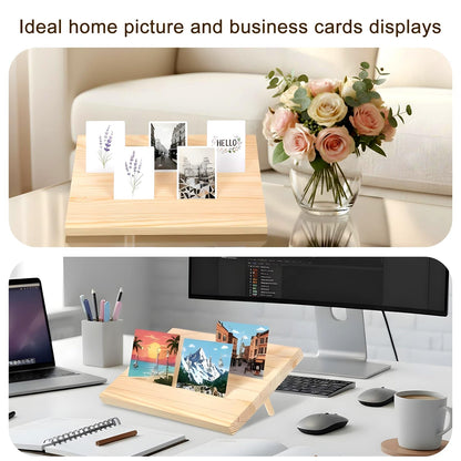 62 Pcs Wood Earring Display Stand Earring Card Display 2 Sets of Holder with Cards Jewelry Stands for Selling