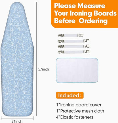Ironing Board Cover and Pad, 21x54 Extra Large Thick Iron Padding, Scorch &