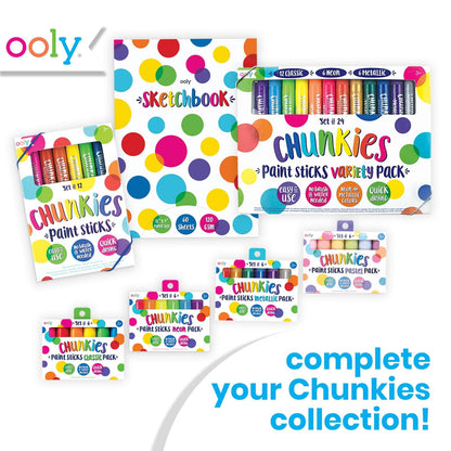 Ooly Chunkies 12 Mess Free Paint Sticks For Kids, Tempera Paint Sticks Kid Safe Colors, No Mess Quick Drying Art Supplies for Toddlers and Kids
