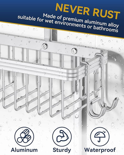YASONIC Shower Caddy Hanging, Never Rust Shower Organizer Hanging, Aluminum