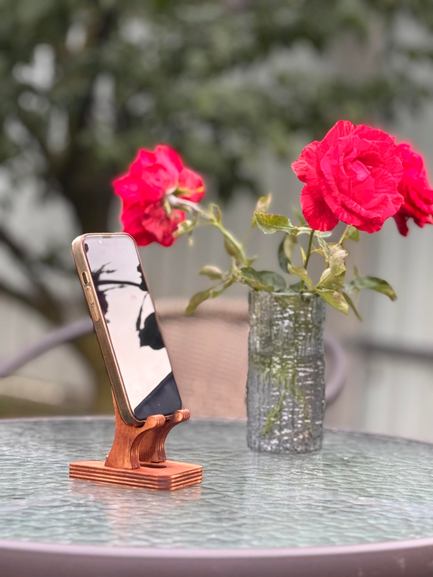 Rostmary Wooden Cell Phone Holder Tablet Stand for Desktop – Ideal for iPhone, iPad, Samsung, Tablet PCs, eReaders, Artwork, Make-up Mirror, Photo Frame Stand – Lightweight Docking Station