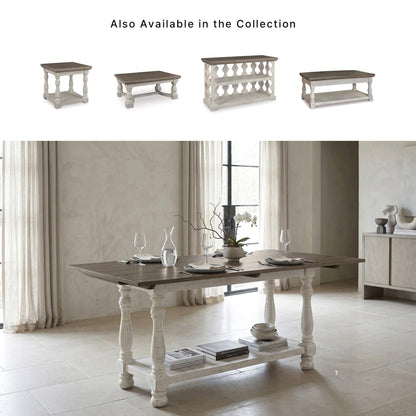 Signature Design by Ashley Havalance Farmhouse Sofa Table, Flip Top Design for Additional Dining Space and Fixed Lower Shelf, Gray & White with Weathered Finish