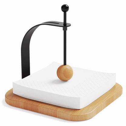Wood Napkin Holder for Table Wood Square Napkin Dispenser with Metal Cocktail Napkin Holder, Suitable for Kitchen, Restaurant, Bar, Office, Parties, Home Décor