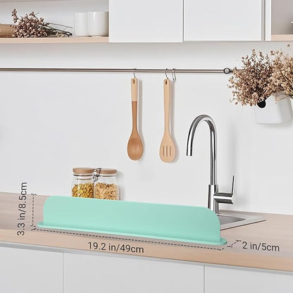19.29 inch Kitchen Sink Splash Guard, Silicone Sink Baffle Splash Guard
