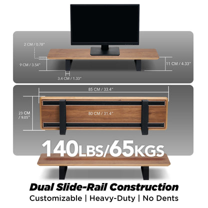 ULTRARM Moodular Wooden Monitor Stand Walnut with Add-on Accessories Phone Stand, Watch Stand, Cable Organizer, Tablet Stand