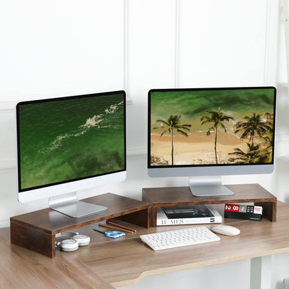 TEAMIX 2 Tiers +2 Pack Desktop Monitor Stand Riser 20 Inch Printer Stand, Desktop Organizer.