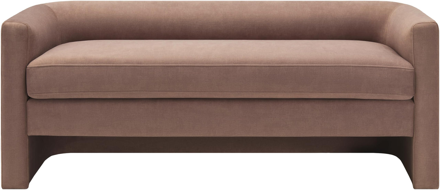 Livabliss Maryann Modern Bench, 24" H x 60" W x 23" D, Clear