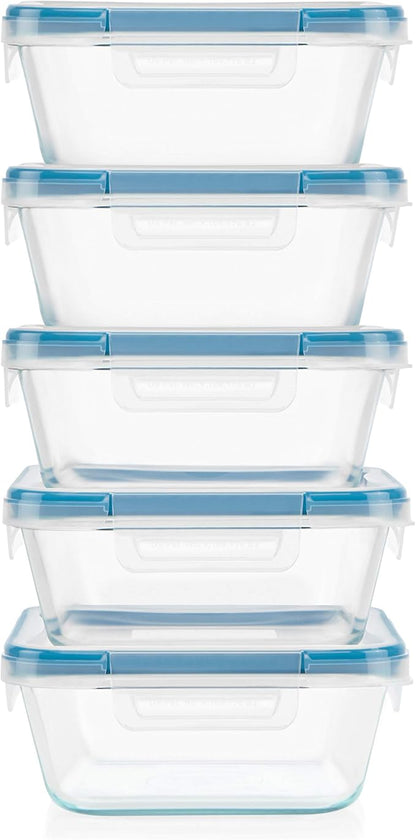 Snapware Total Solutions Glass Food Storage Containers Set, Airtight &