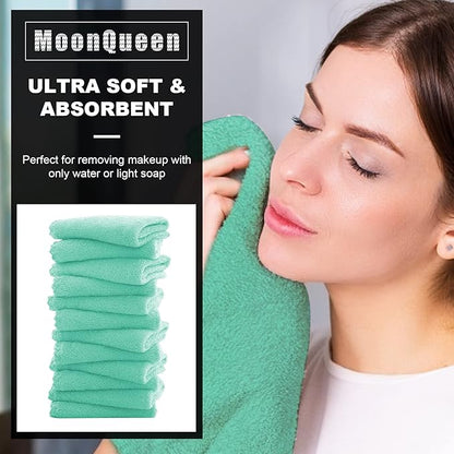 MOONQUEEN Microfiber Facial Cloths Fast Drying Washcloth 12 Pack