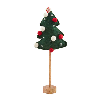 Mud Pie Felt Pom Pom Tree Sitter, Large, 17 1/2" x 7" Dia