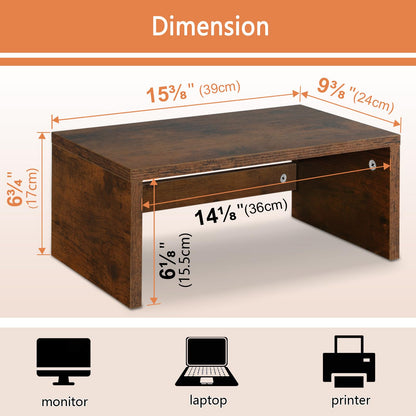 TEAMIX 14.2 inch + Riser-6.7 inch Monitor Stand TV/Screen/PC/Laptop Riser Computer Stand Desktop Shelf.
