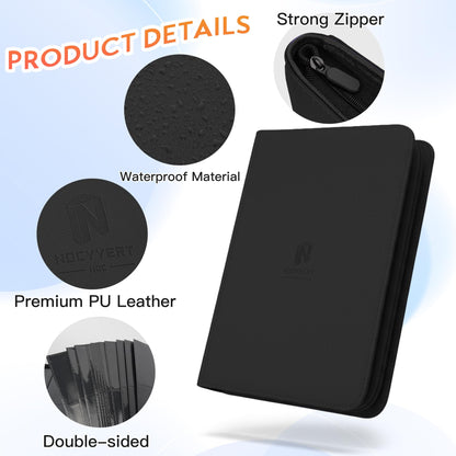 1000+ Pockets Premium Trading Card Binder, 16 Pockets Trading Card Binder Ringless Side Loading Trading,Card Holder Folders for MTG, TCG, Game Cards & Sports Cards(Black)