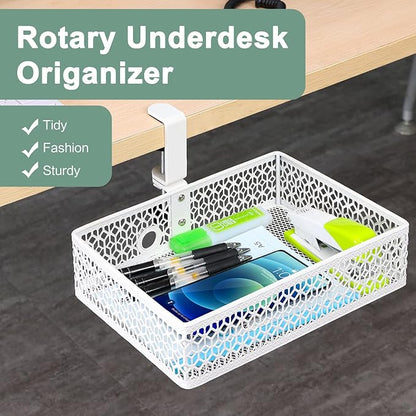 ROSYLIN Heavy Duty Clamp On Under Desk Drawer Organizer Storage Tray Basket