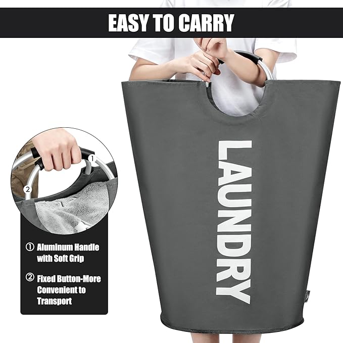 DOKEHOM 125L X-Large Collapsible Washing Laundry Basket Bag