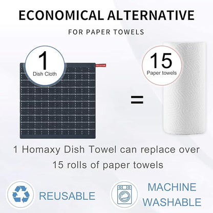 Homaxy 100% Cotton Terry Kitchen Dish Cloths, Ultra Soft and Absorbent Dish