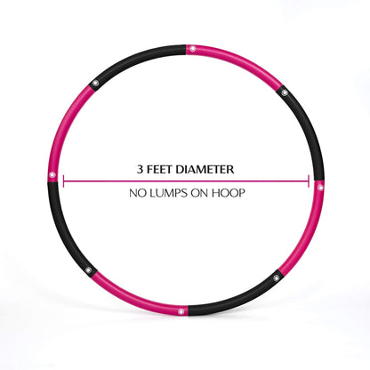 HEALTHYMODELLIFE Exercise Fitness Hoop for Adults - Easy to Spin, Premium Quality and Soft Padding Weighted Hoop - Detachable Hoops for Home & Gym Workouts - 4lbs