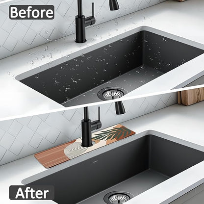 2PCS 15" X 5.5" Kitchen Sink Splash Guard Faucet Mat Boho Super Absorbent Fast