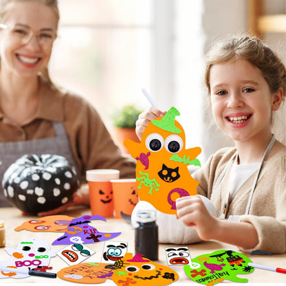Garma 330PCS Foam Stickers Set, Halloween Crafts for Kids Pumpkin Ghost Spider Bat Witch Hat DIY Craft Kit for Classroom Activities Halloween Decorations Party Favors & Supplies