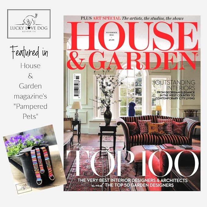 Lucky Love Dog Martingale Dog Collar & Leash - Adjustable, No-Slip, Durable, Comfortable, Soft Webbing, & Stylish Patterned Collar & Leash Set for Male and Female Dogs - Hippie Combo, Small