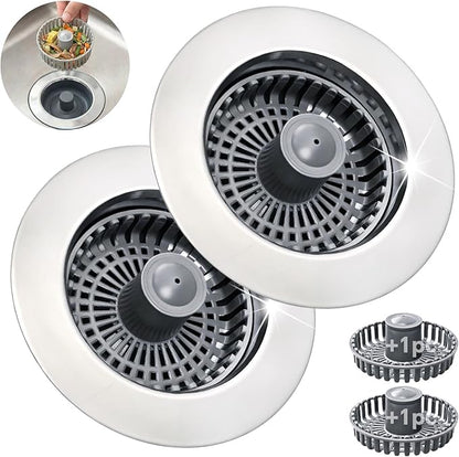 Kitchen Sink Stopper, 3 in 1 Pop Up Kitchen Sink Drain Strainer,