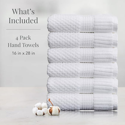 NY Loft 100% Cotton Hand Towel 6 Pack | Super Soft & Absorbent Quick-Dry Hand