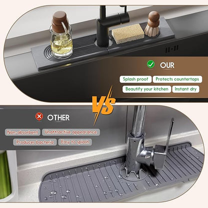 Faucet Mat for Kitchen Sink, Diatomite Quick Drying Tray, 20 Inch Kitchen Sink