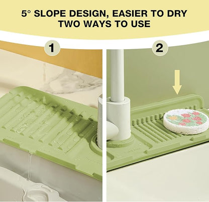 Faucet Mat for Kitchen Sink – Adjustable Silicone Sink Splash Guard