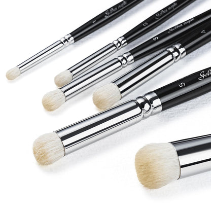 Golden Maple Dry Brush Set for Miniature Painting - 6PC Professional Detail Hobby Brushes for Models | Acrylic, Oil（Black）