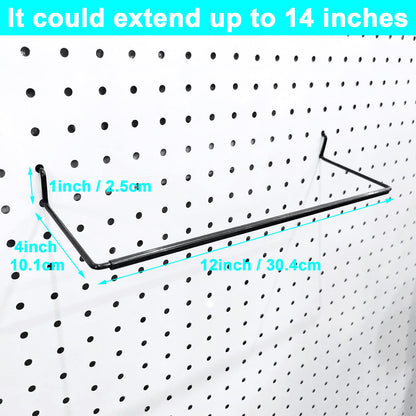 5 Pack Extendable Pegboard Paper Towel Holder,Pegboard Hook for Workshop,Garage,Kitchen,Laundry Room,Bathroom etc.