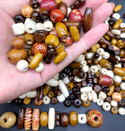 1020 Pcs Printed Wooden Bead Assorted African Beads, Loose Wood Beads Macrame Supplies, Natural Wooden Bead for Jewelry Bracelets Necklace Earring Making DIY Craft Project