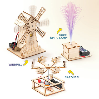 Yutin 5 Individual STEM Science Kits for Kids, Wood Arts and Craft Kits, STEM Toys for Boys Girls Age 8-12 8 10 12 13 14 Birthday Gift Idea, 3D Puzzles Building Engineering Model Set
