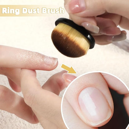 4Packs Nail Dust Cleaning Brush Ring, Soft Brushes