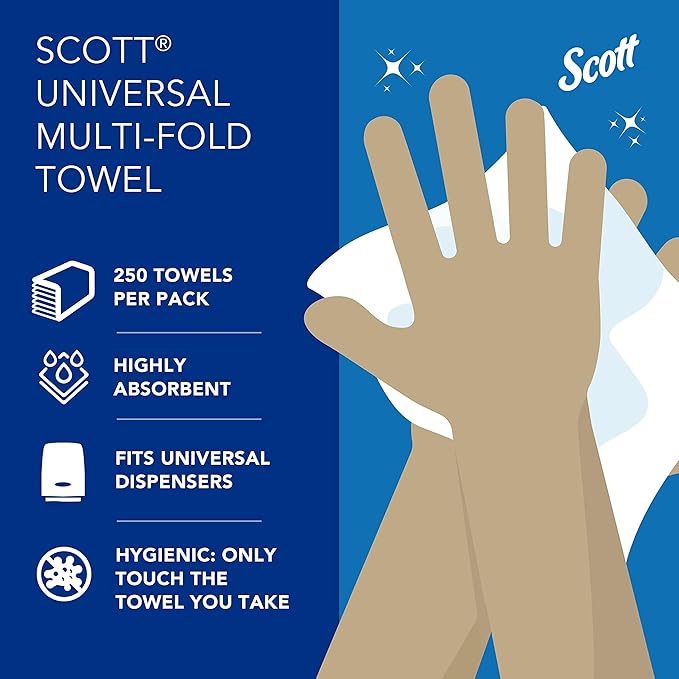 Scott Professional Universal Multifold Narrow Width Paper Towels, Absorbency