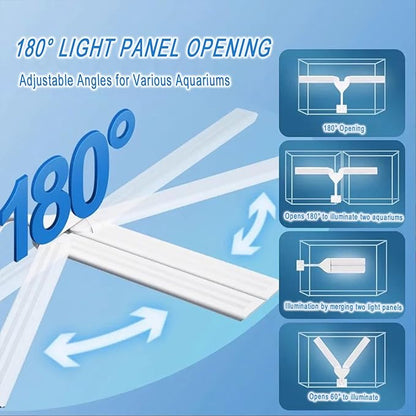 Aquarium Light Clip on Fish Tank Light Full Spectrum Plants Lights with Timer, 3 Colors Mode, 360° Adjustable 2 Light Bar, Led Aquarium Lamp Suitable for 10-18 Inch Fish Tank