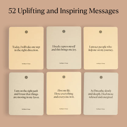 Intelligent Change Mindful Affirmations, 52 Positive Affirmation Cards for Women with Display Stand, Daily Affirmations for Inspiration, Mindfulness & Self Care, Unique Gifts for Women and Men